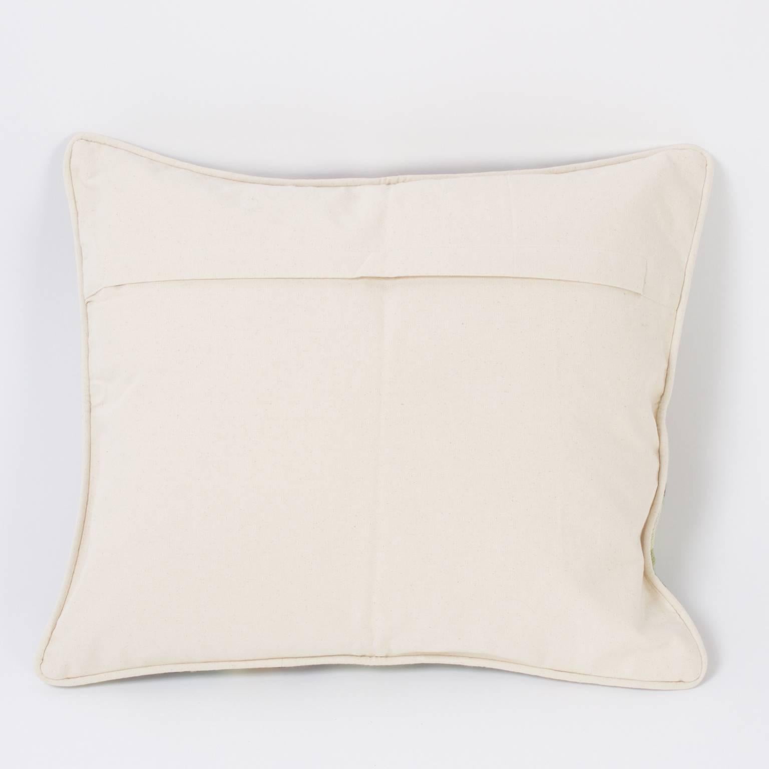 Pair of Indian Crewel Pillows, Priced Individually 2
