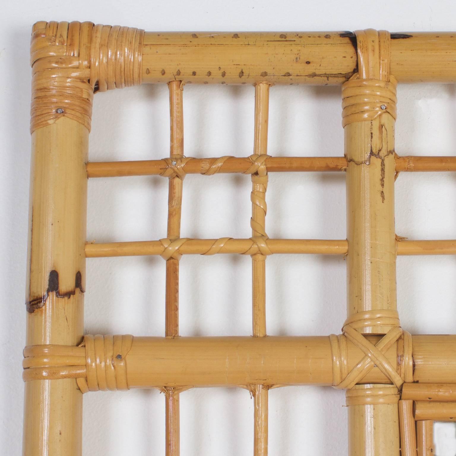 large rattan mirror