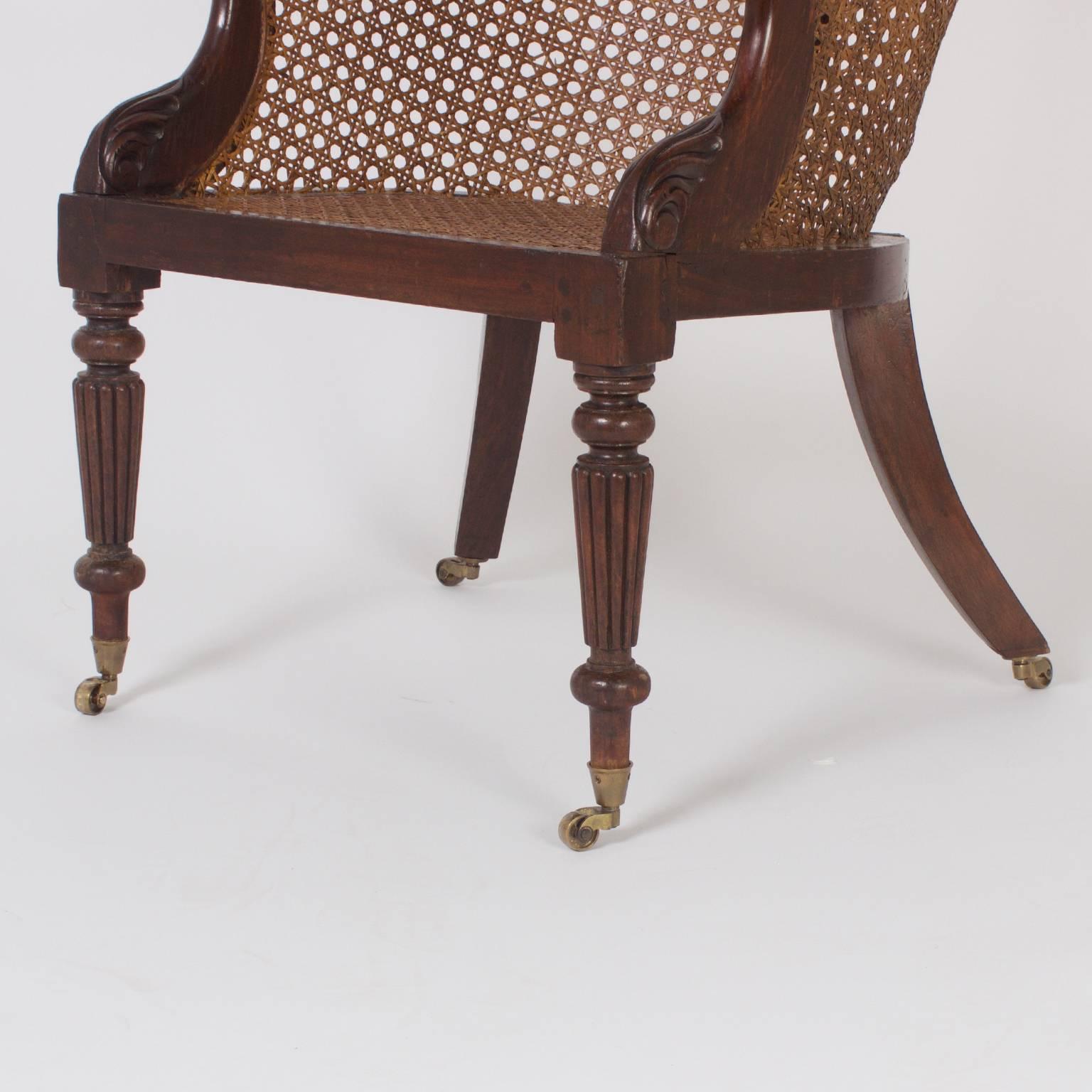 Pair of Regency Style Cane Library Chairs 3