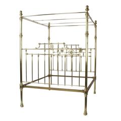 Antique Super Queen Size English Brass Bed