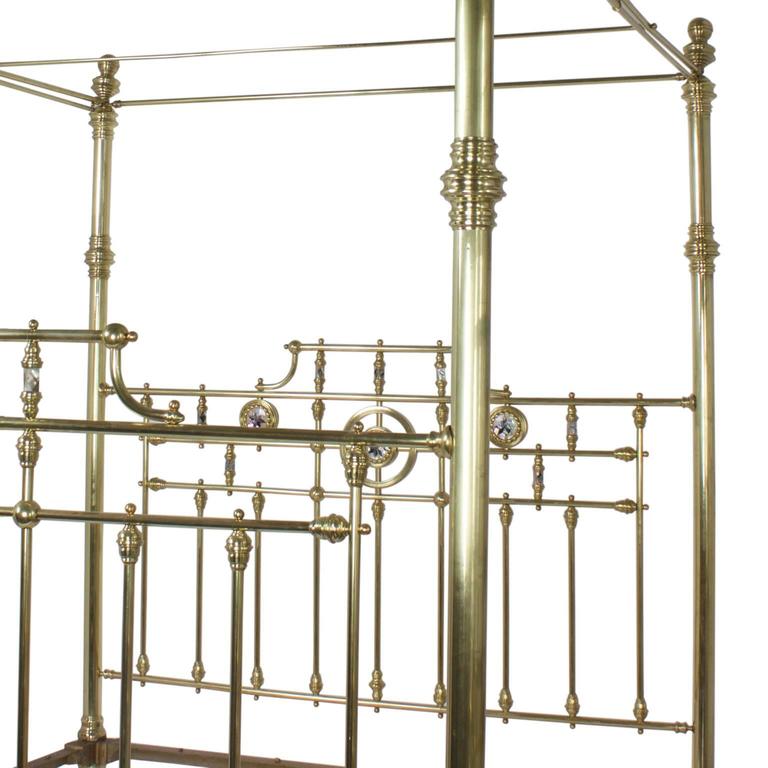 Antique Super Queen Size English Brass Bed For Sale at 1stdibs