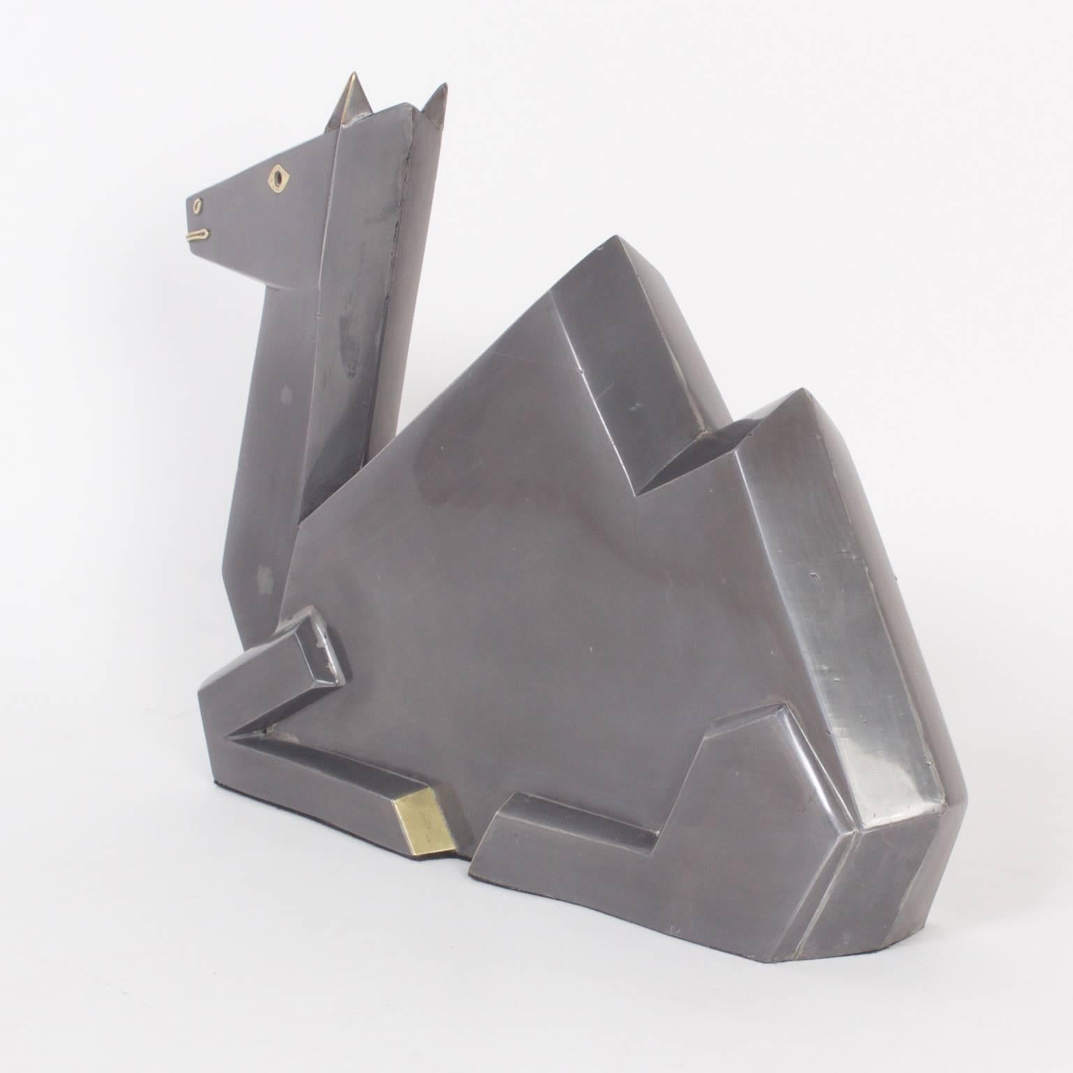 American Cubist Style Camel Sculpture