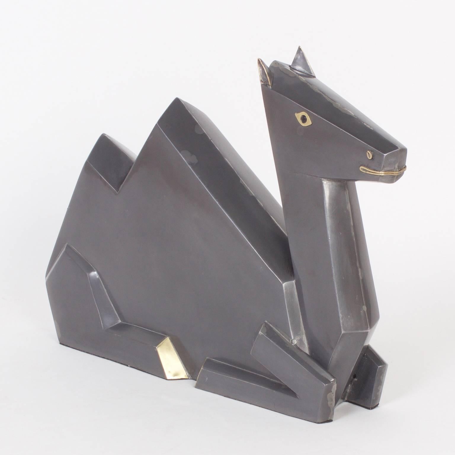 Mid-Century Modern Cubist Style Camel Sculpture