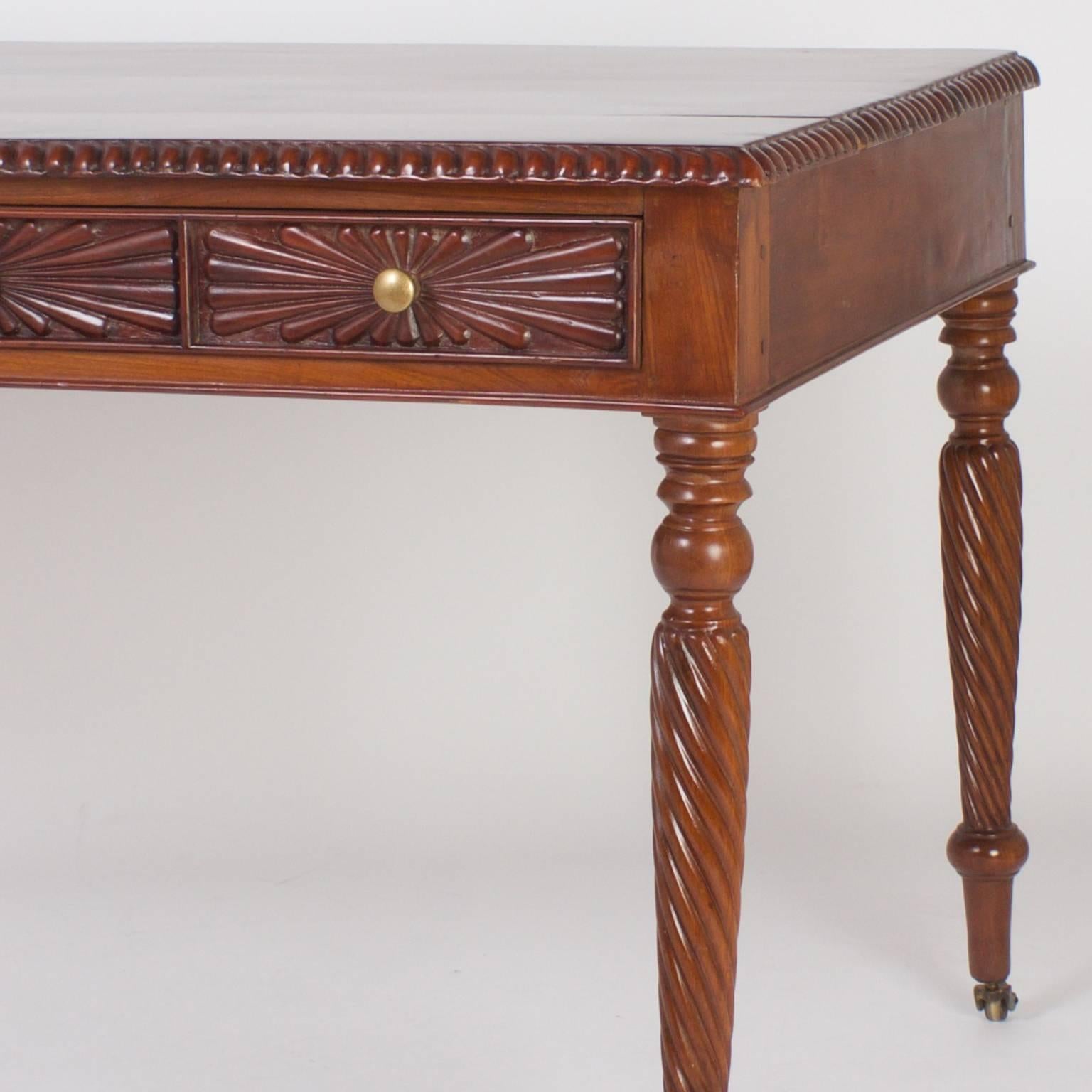 Anglo-Indian 19th Century British Colonial Writing Desk or Library Table