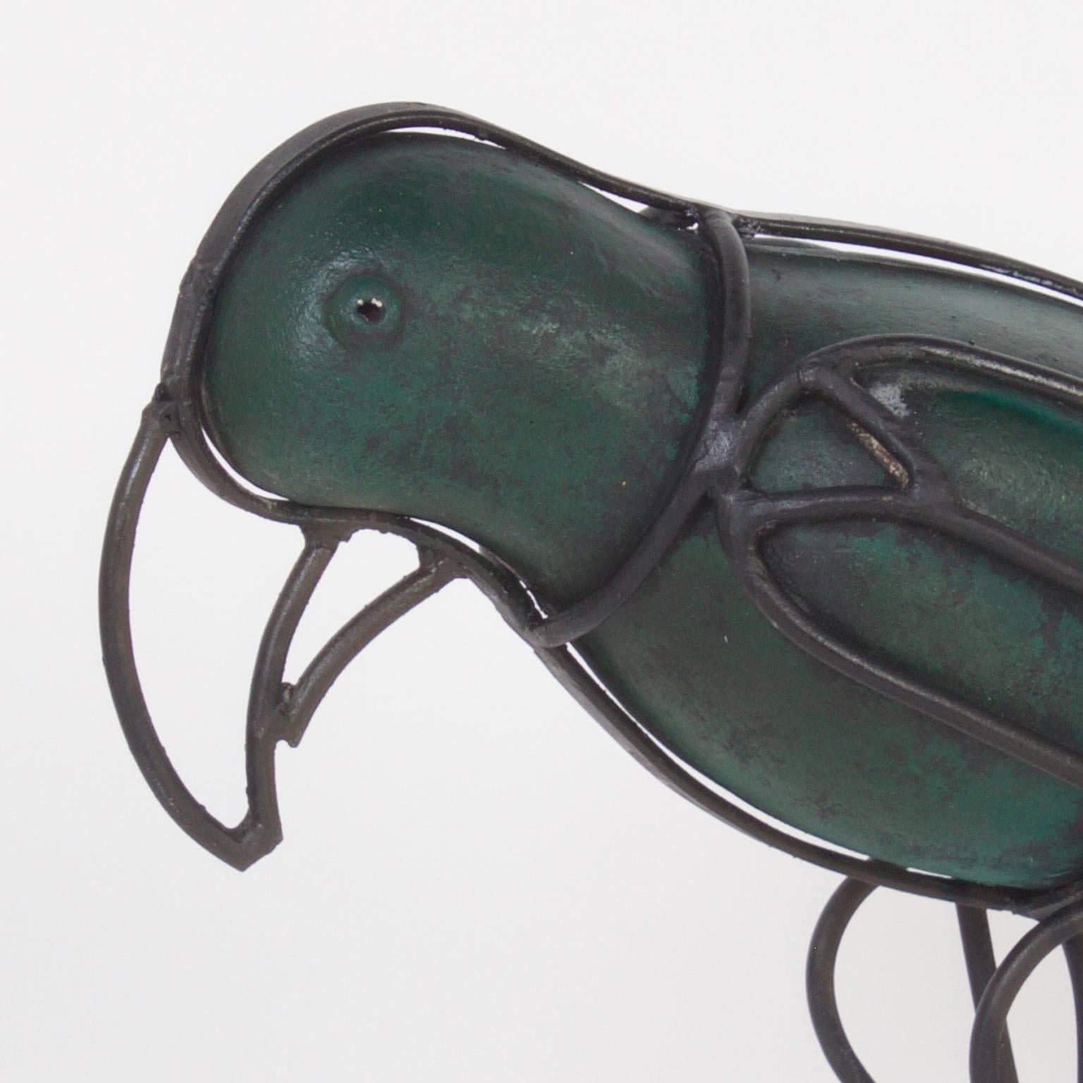 Mid-Century Modern Metal Parrot Form Sculpture In Good Condition For Sale In Palm Beach, FL