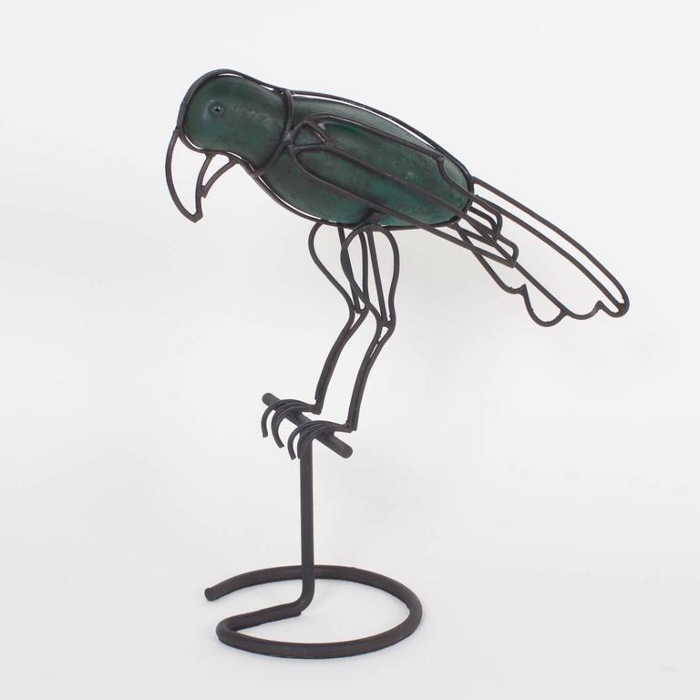 MidCentury Modern Metal Parrot Form Sculpture For Sale at 1stDibs