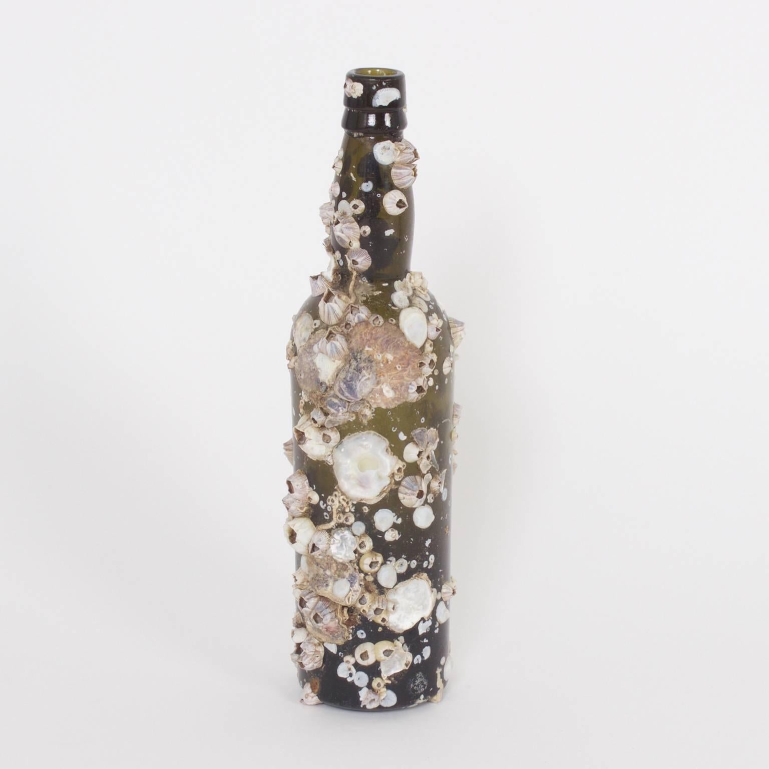 Set of four barnacle encrusted vintage bottles recovered while diving off the coast of Florida. Fill in your own history. Priced individually.

From left to right

Height: 12 $525.00.
Height: 9 $425.00.
Height: 14 $425.00.
Height: 10