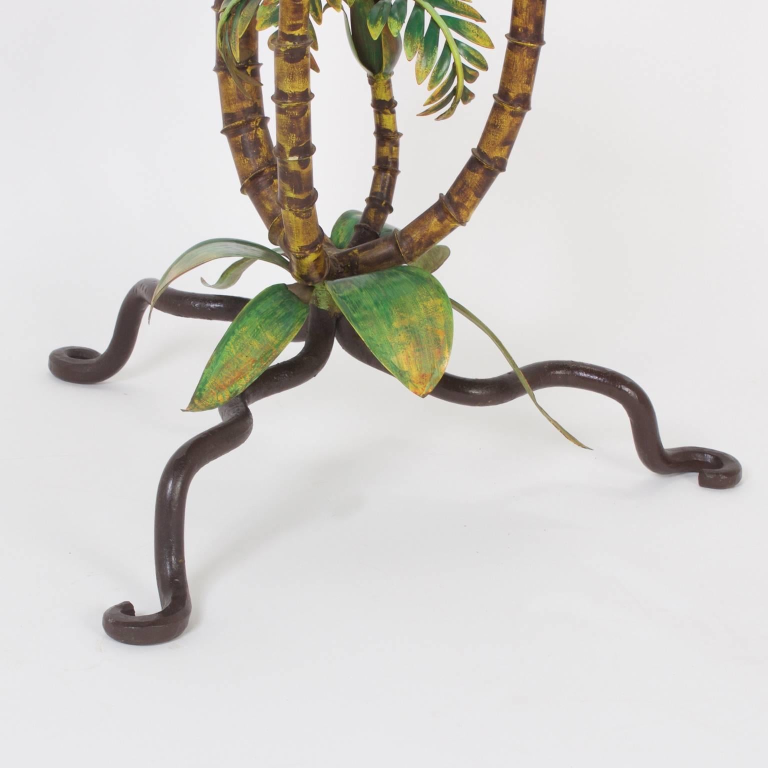 Mid-Century Painted Iron or Tole Palm Tree 1