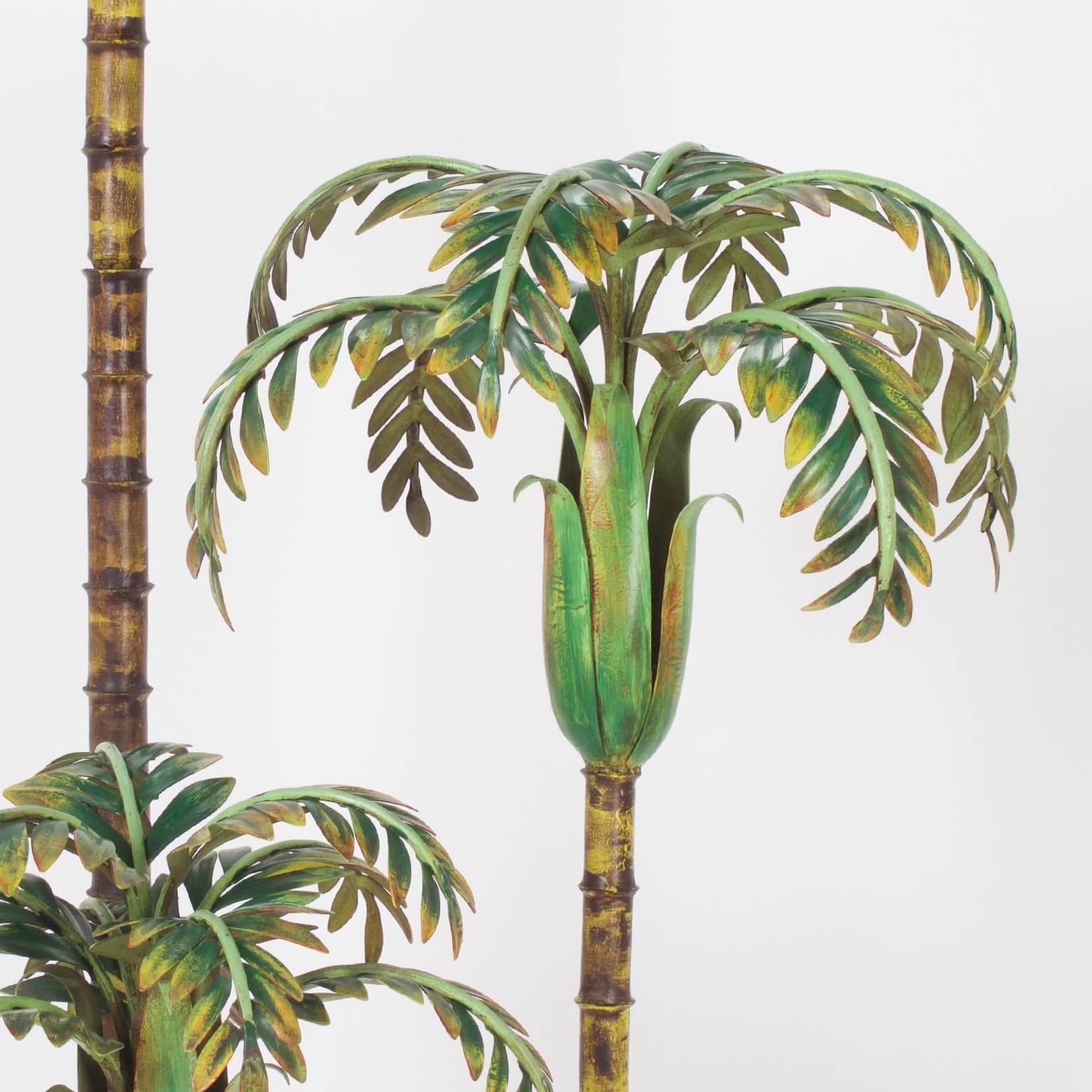 Mid-Century Modern Mid-Century Painted Iron or Tole Palm Tree