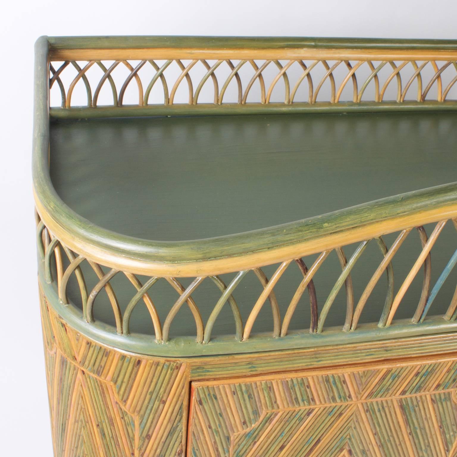 20th Century Art Deco Rattan Bar or Server