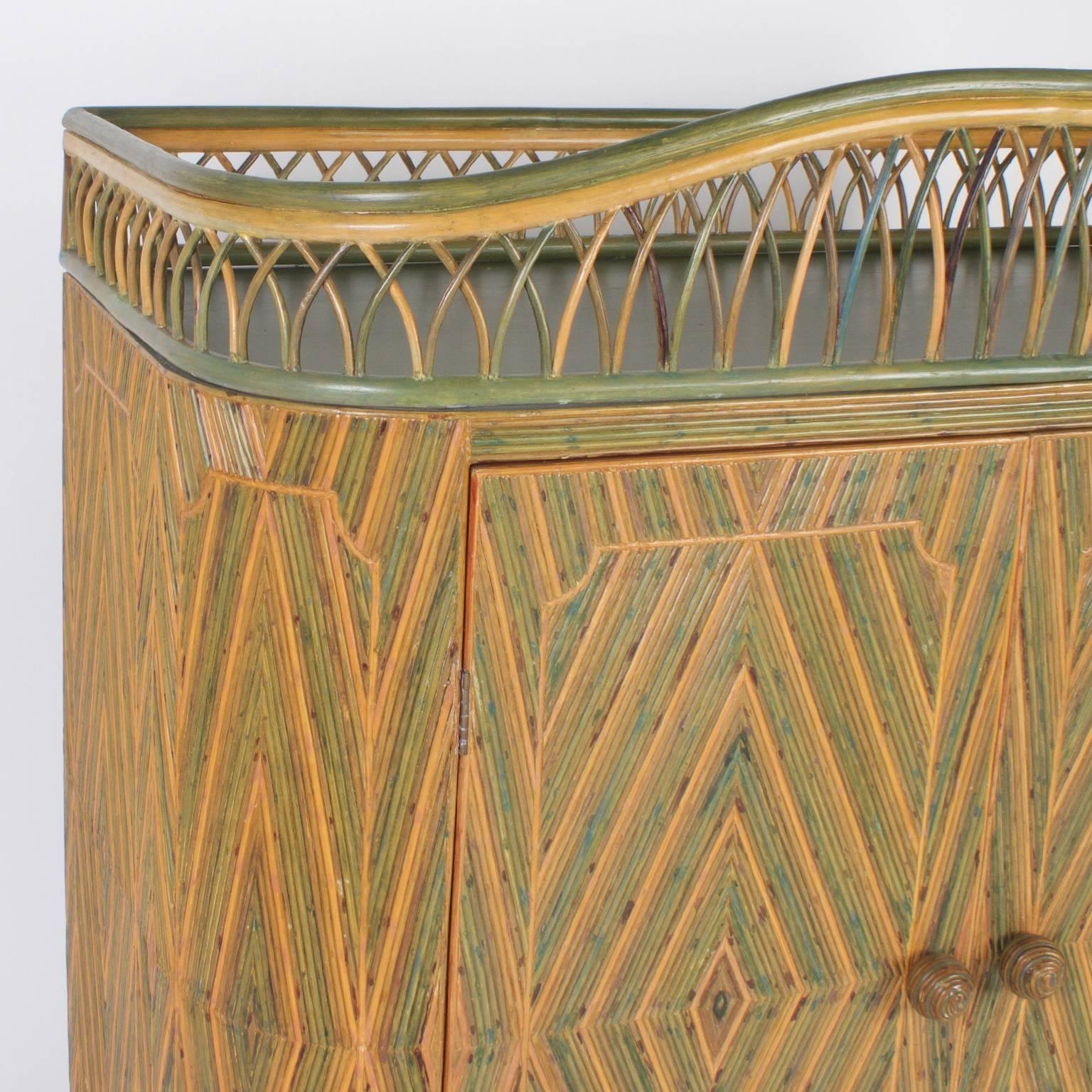 Art Deco Rattan Bar or Server 1