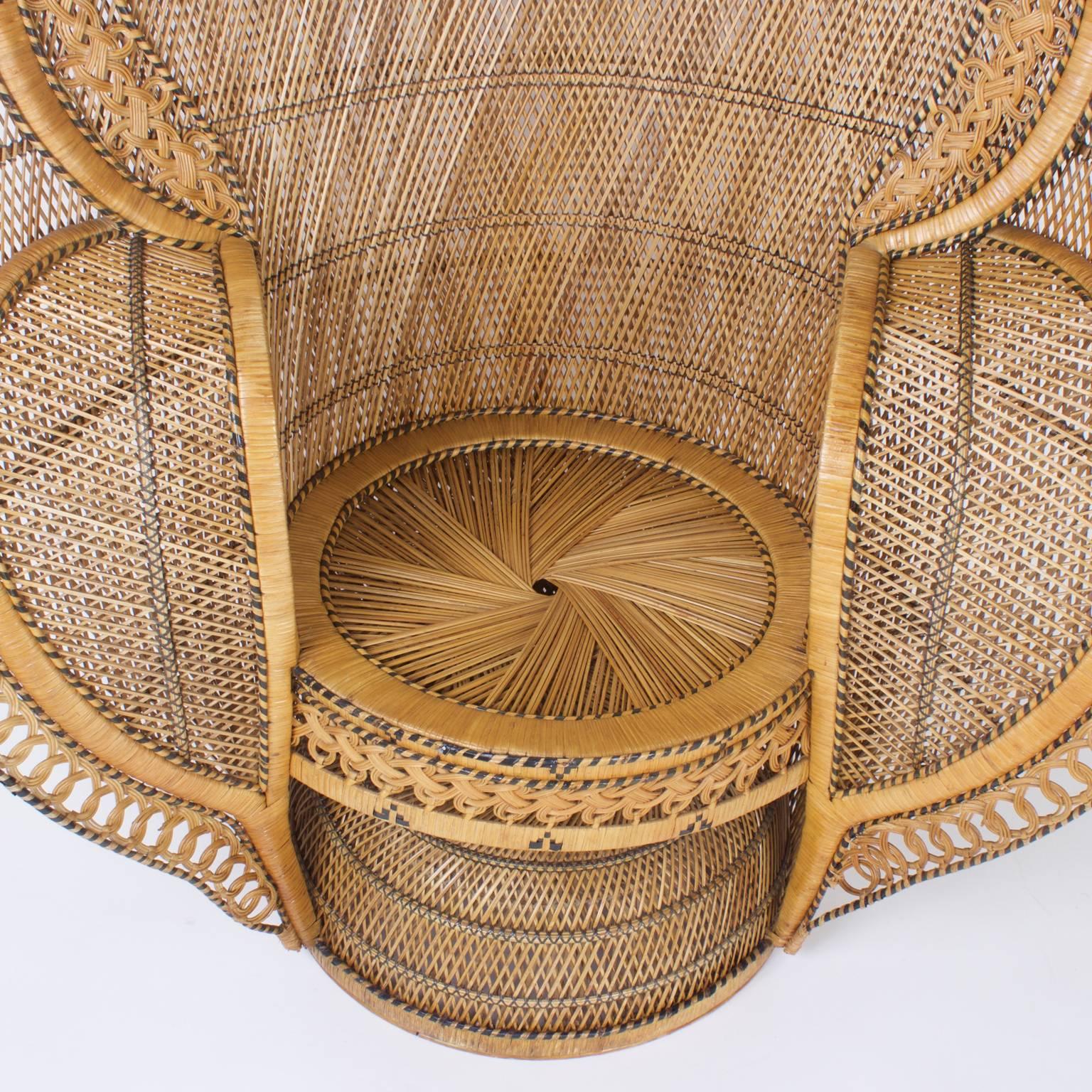 1930 s Rattan Peacock Chair For Sale at 1stdibs