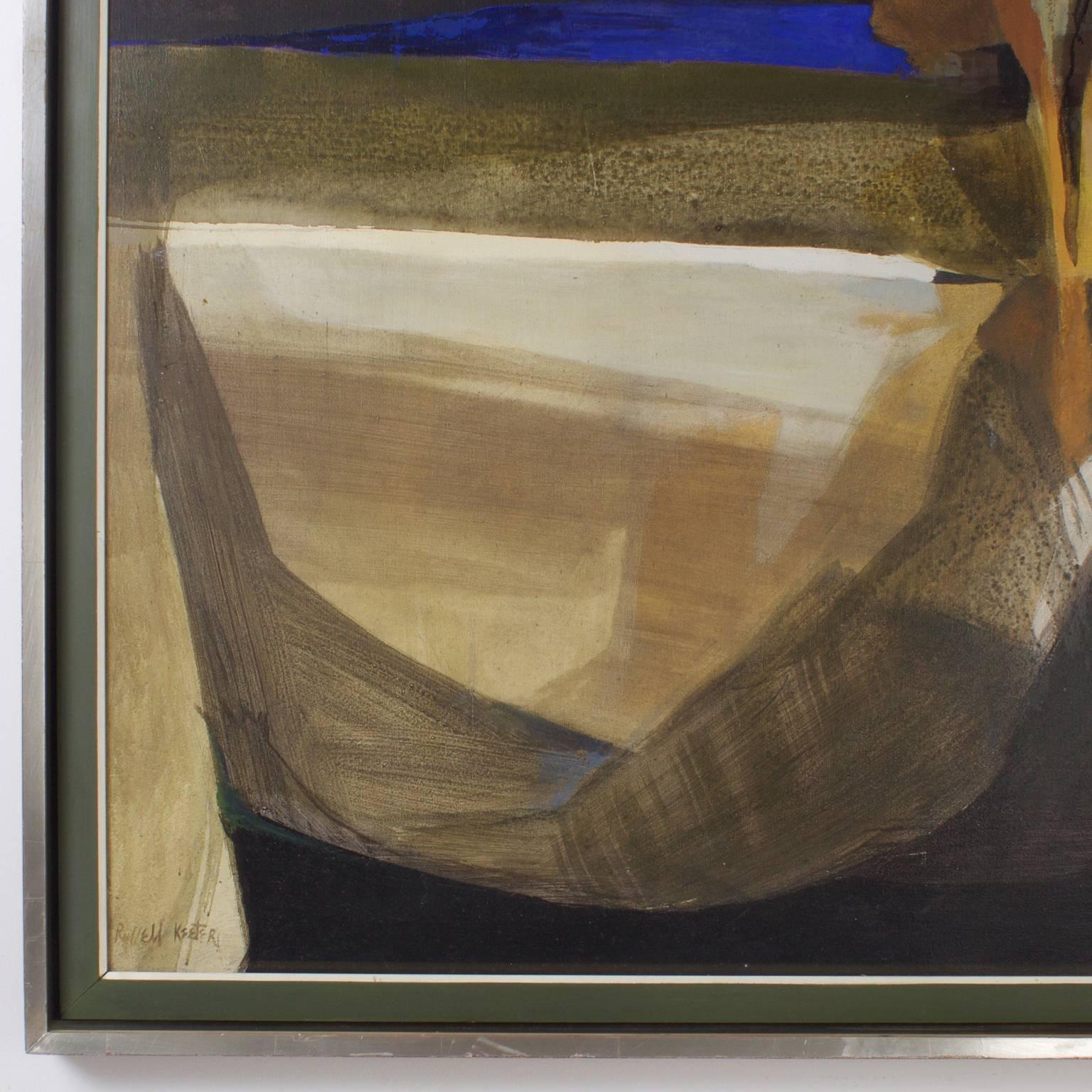 Mid-Century Abstract Painting by Russell Keeter In Excellent Condition In Palm Beach, FL