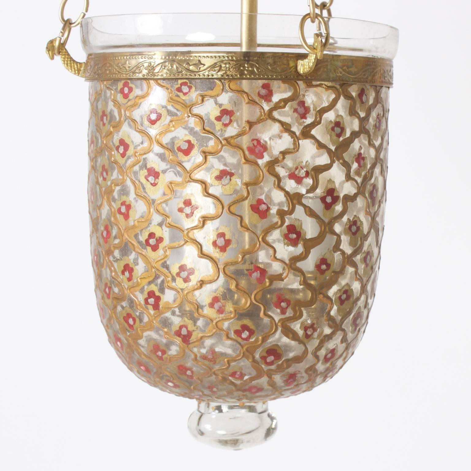 Anglo-Indian Pair of Handblown Bell Jar Lanterns