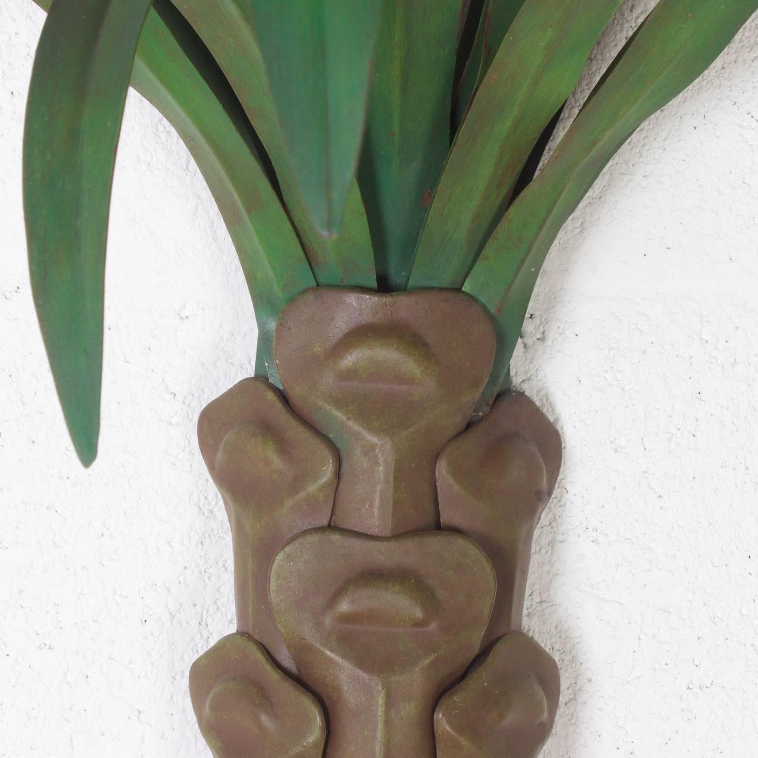 Italian Dramatic Pair of Tole Wall-Mounted Palm Trees