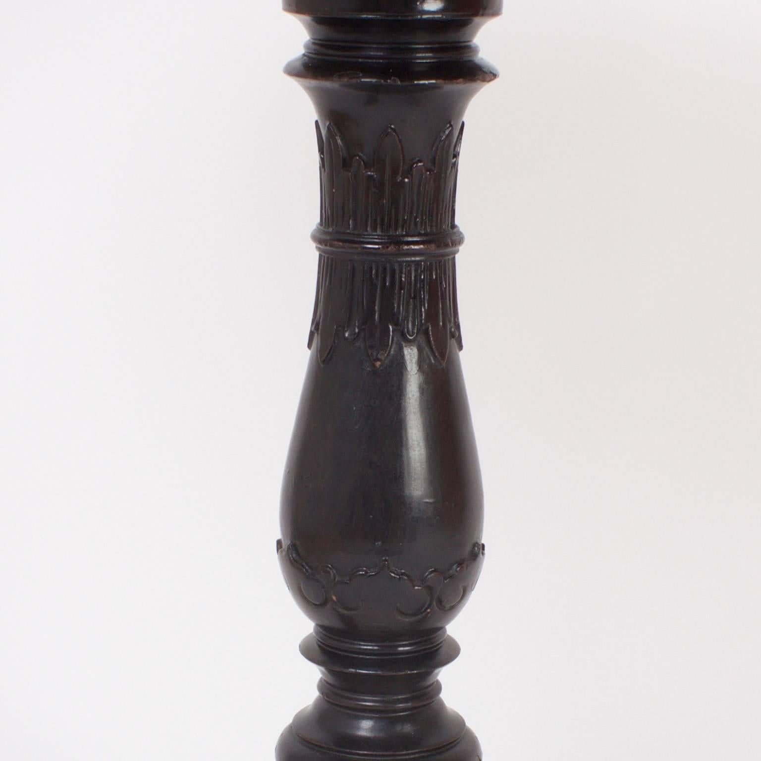 Rare Chinese Carved Rosewood Table or Candle Stand In Good Condition For Sale In Palm Beach, FL