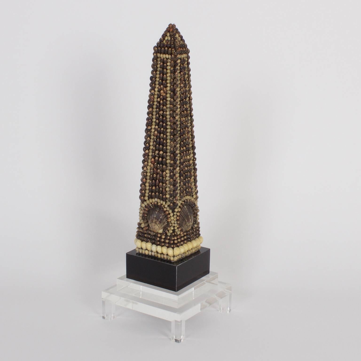 Mid-Century Modern Mid-Century Seashell Covered Obelisks