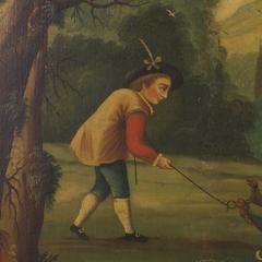 18th Century Oil on Canvas Woodland Scene Painting
