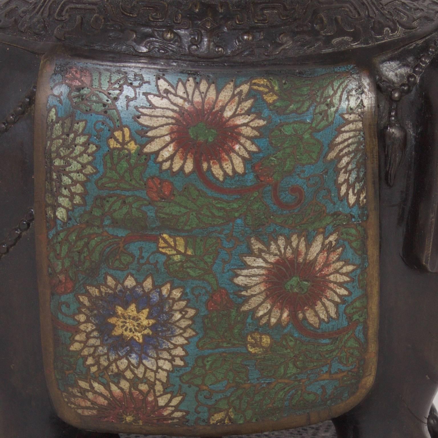 antique japanese bronze lamp