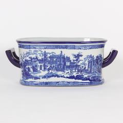 Blue and White Porcelain Staffordshire Style Oblong Planter