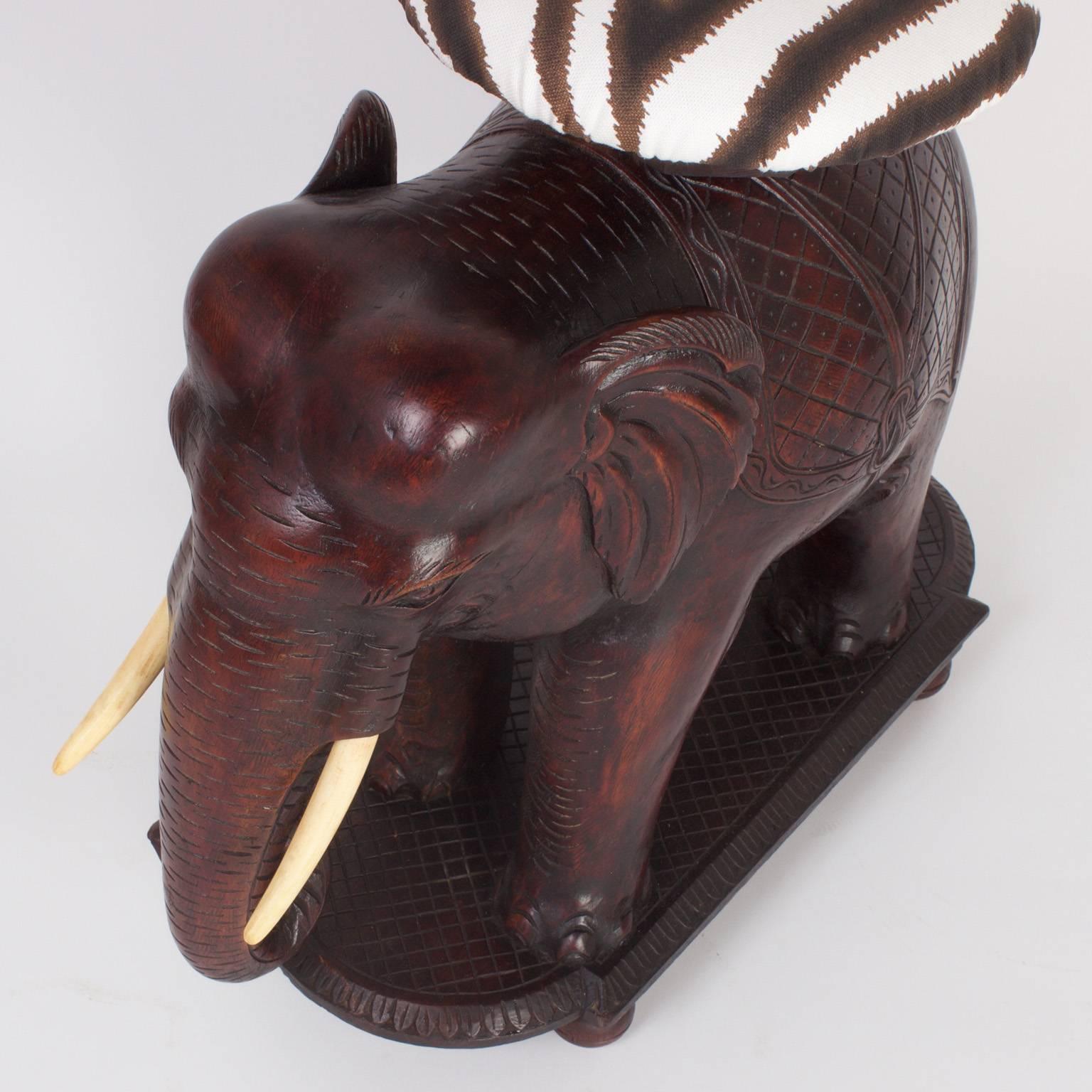 Anglo-Indian Impressive Anglo Indian Elephant Bench or Stool