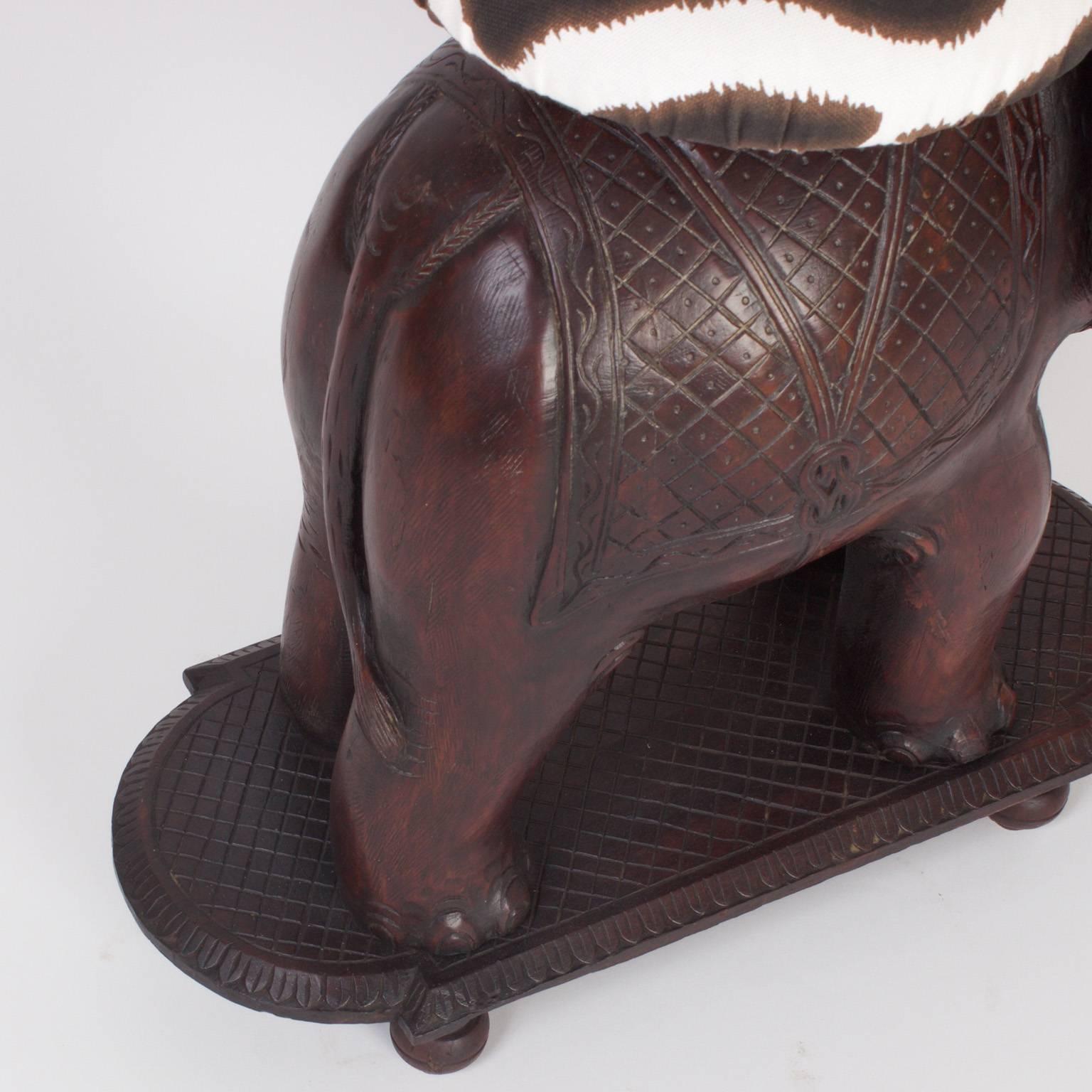 19th Century Impressive Anglo Indian Elephant Bench or Stool