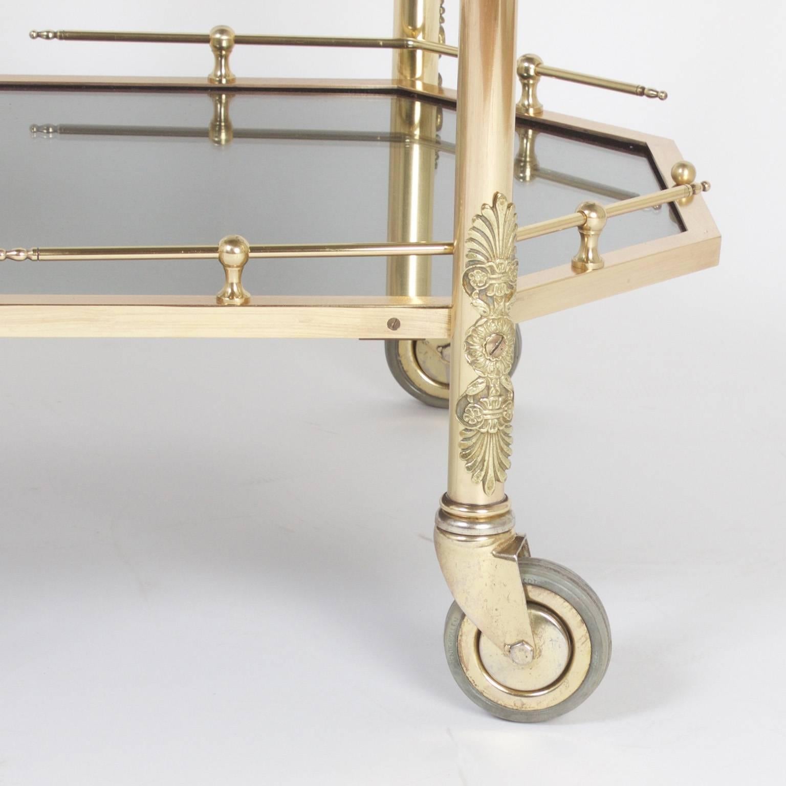 20th Century Chic Octagonal Brass Dessert Cart or Drinks Trolley
