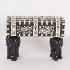 Antique Anglo Indian Bone and Hardwood Box