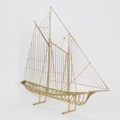 Jere Brass Plated Sailboat Model