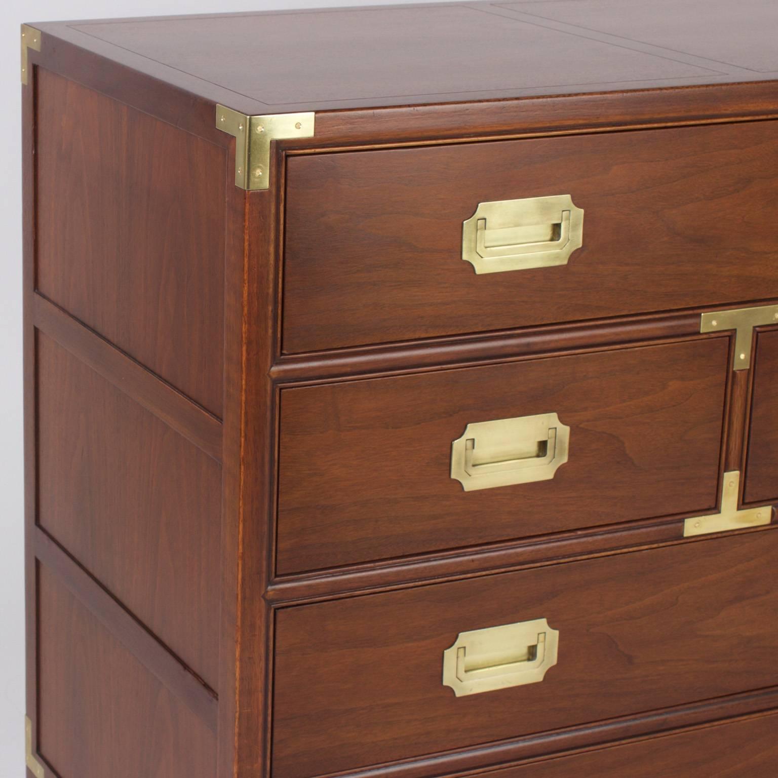 Handsome Pair of Campaign Style Mahogany Chests 1