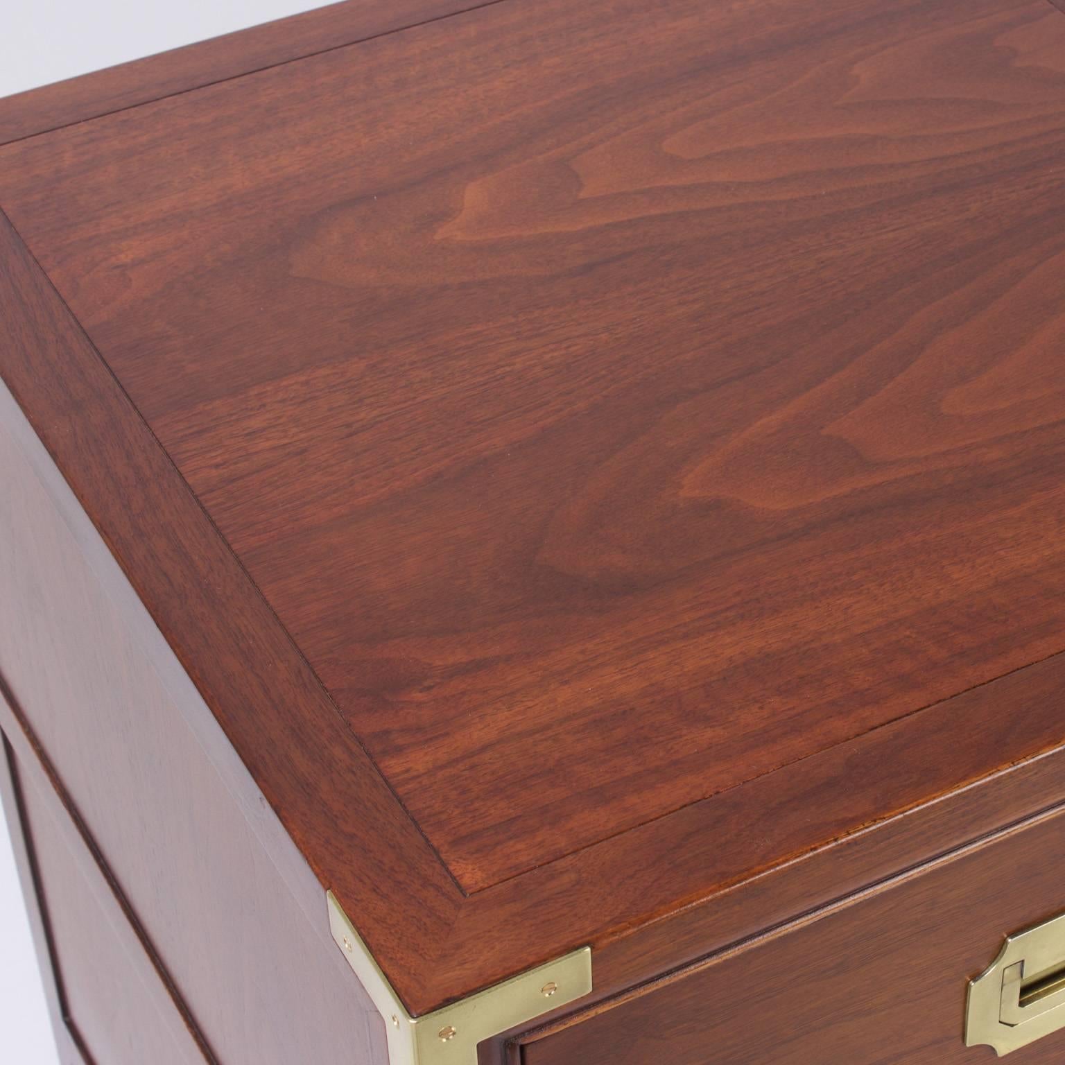 Handsome Pair of Campaign Style Mahogany Chests 2