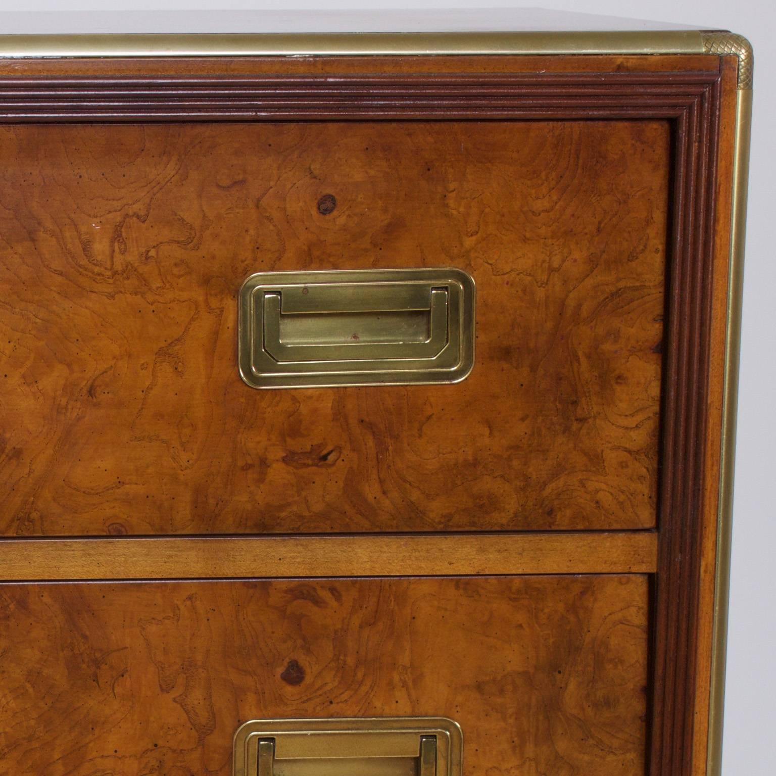 Handsome Pair of Mid Century Three Drawer Chests or Nightstands 3
