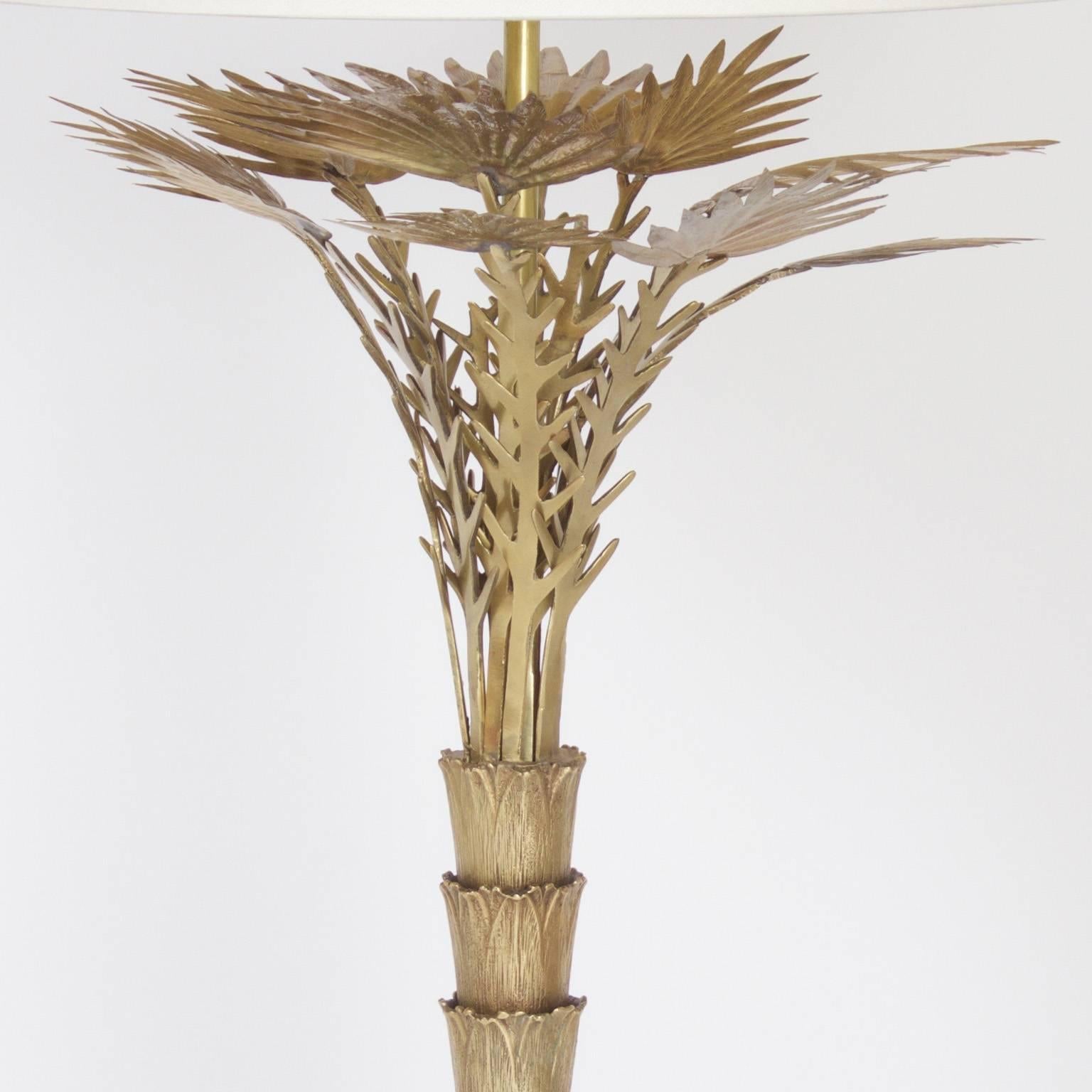 brass palm tree table lamp