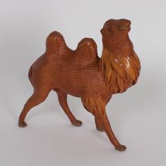 Pair of Mid-Century Chinese Wicker and Reed Camels