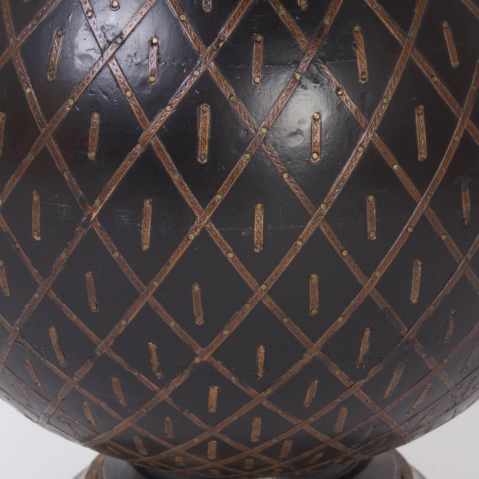 20th Century Large Vintage Anglo-Indian Paint Decorated Globe For Sale