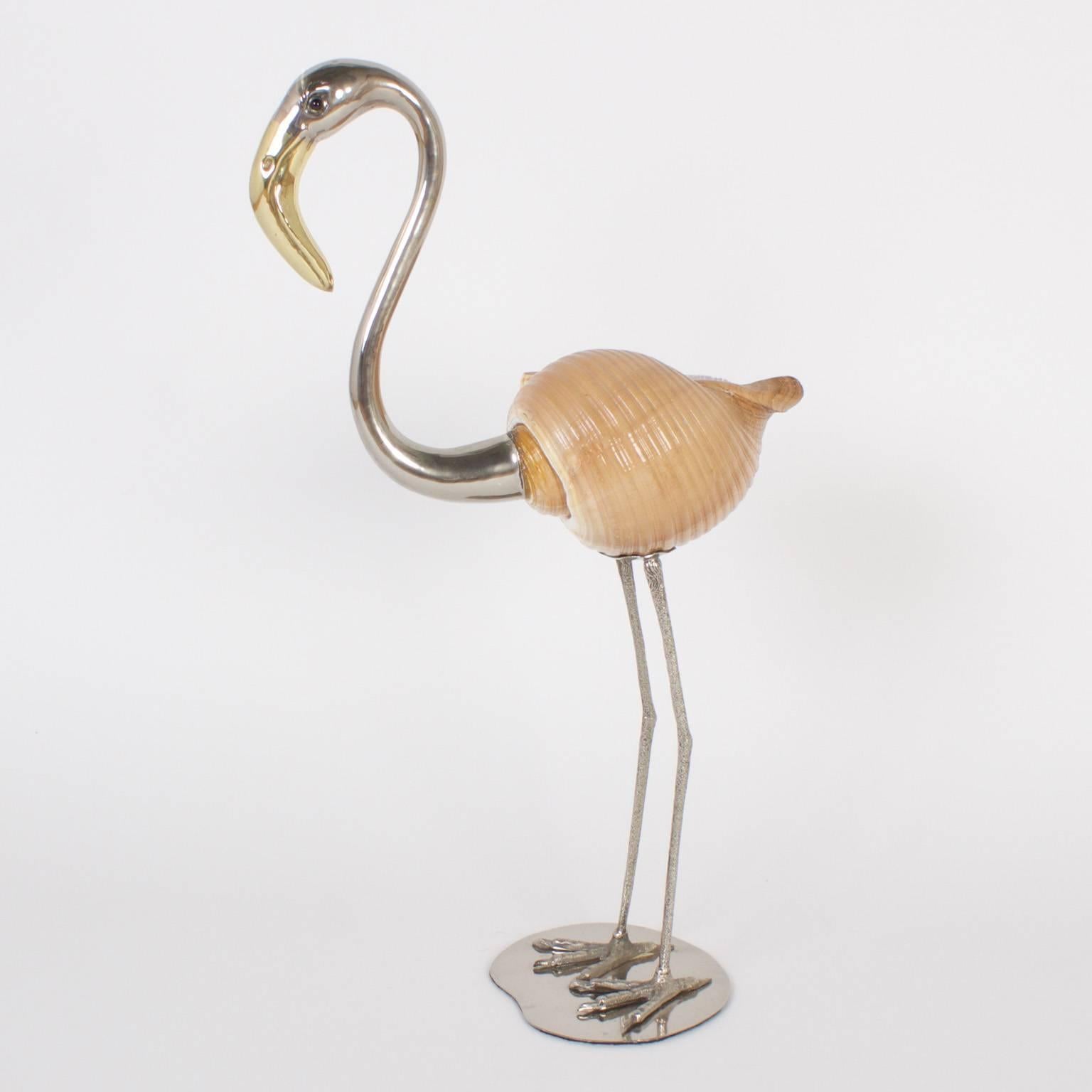 Mid-Century Modern Binazzi Sculpture of a Flamingo In Excellent Condition In Palm Beach, FL