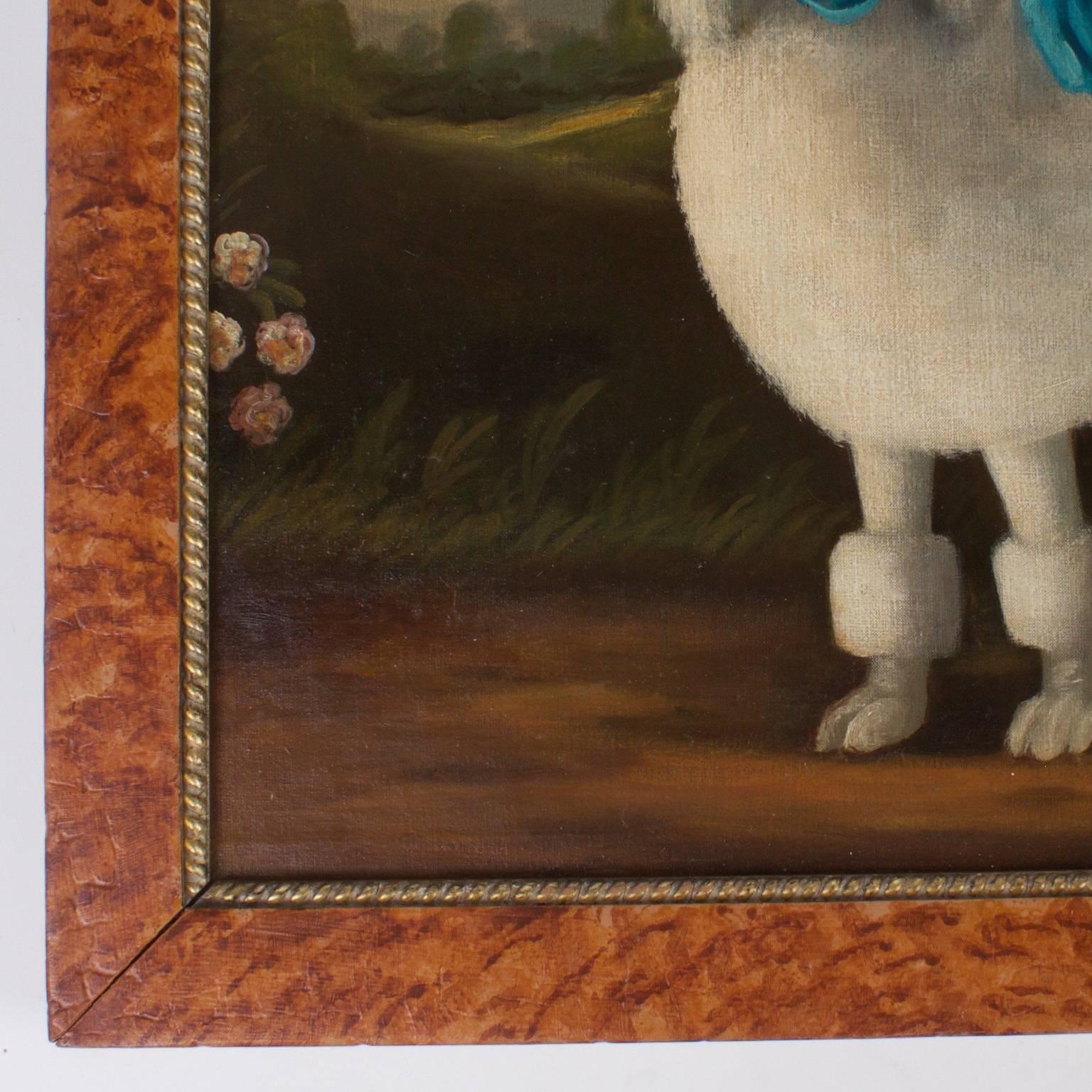 American Vintage Folky Poodle Painting by Ron Lee Van Sweringen