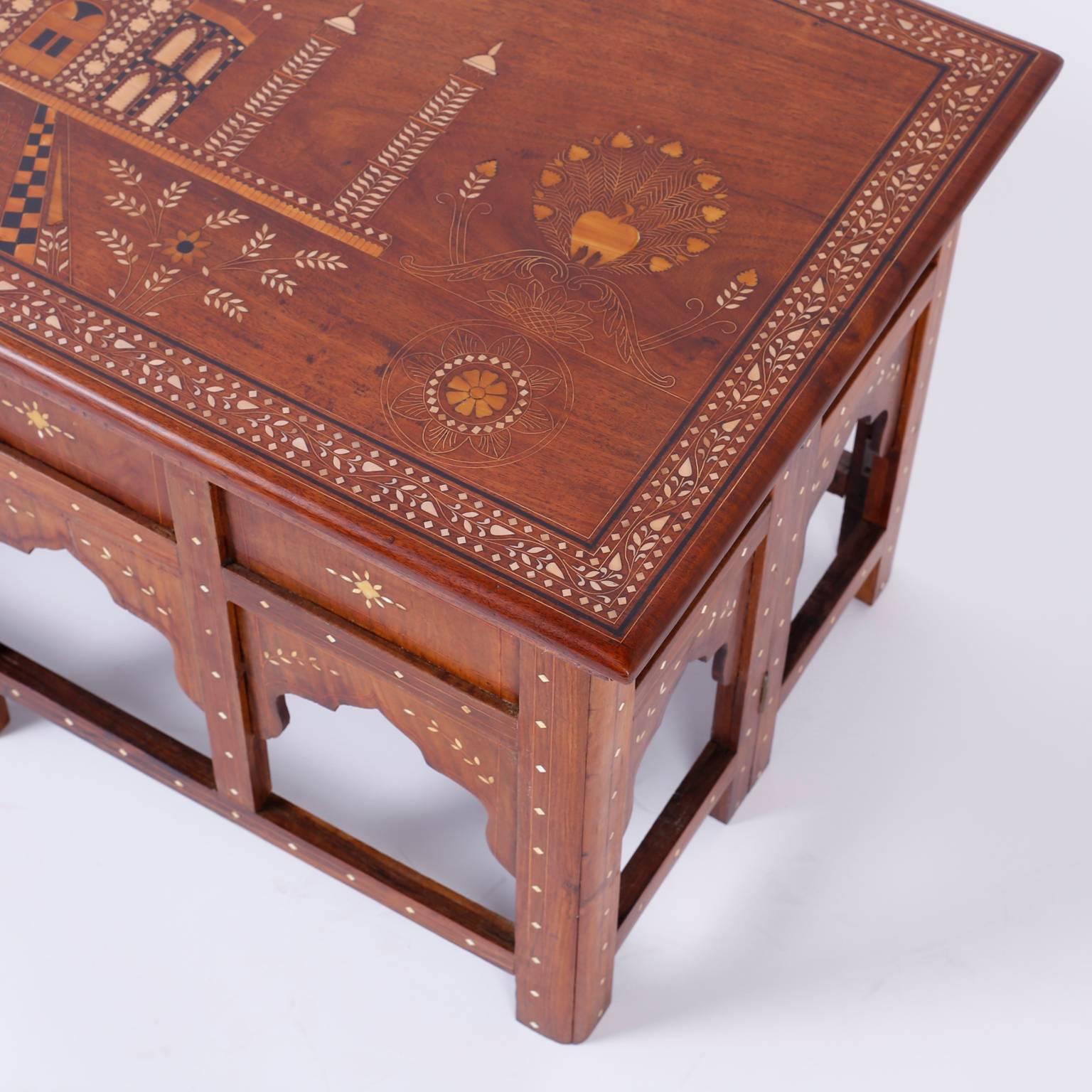 Antique Anglo Indian Mahogany Coffee Table In Excellent Condition In Palm Beach, FL