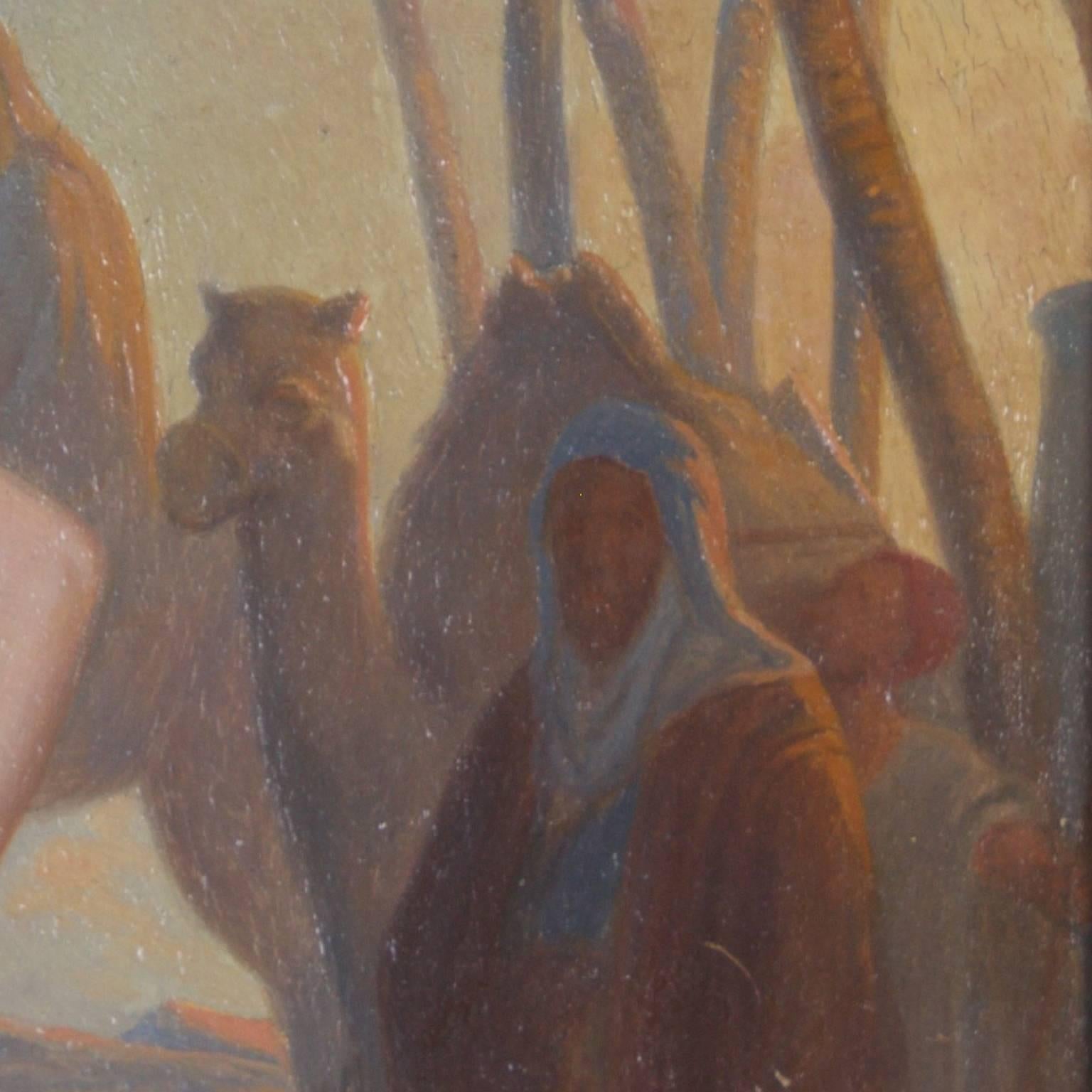 Illuminating 19th Century Oil on Board Orientalist Painting In Good Condition In Palm Beach, FL