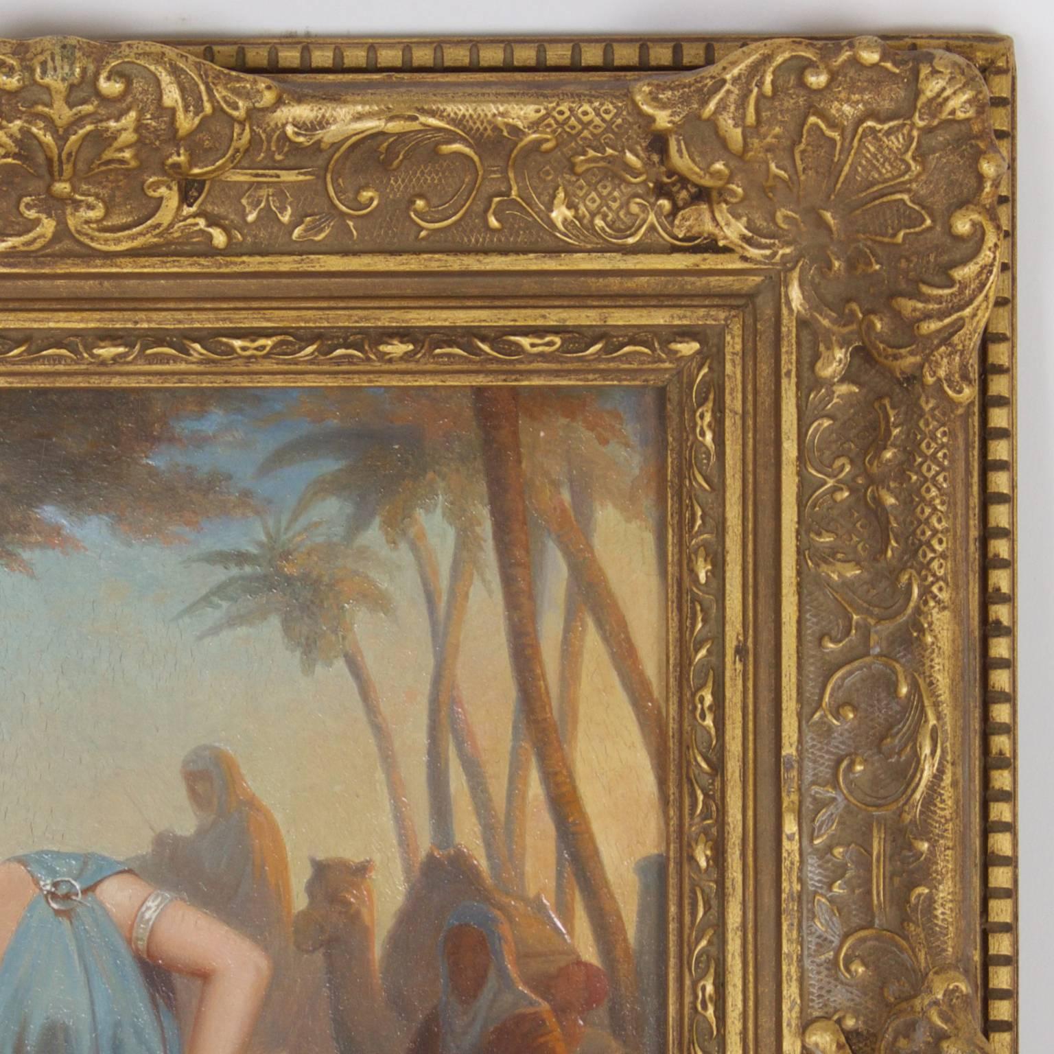 Romantic Illuminating 19th Century Oil on Board Orientalist Painting