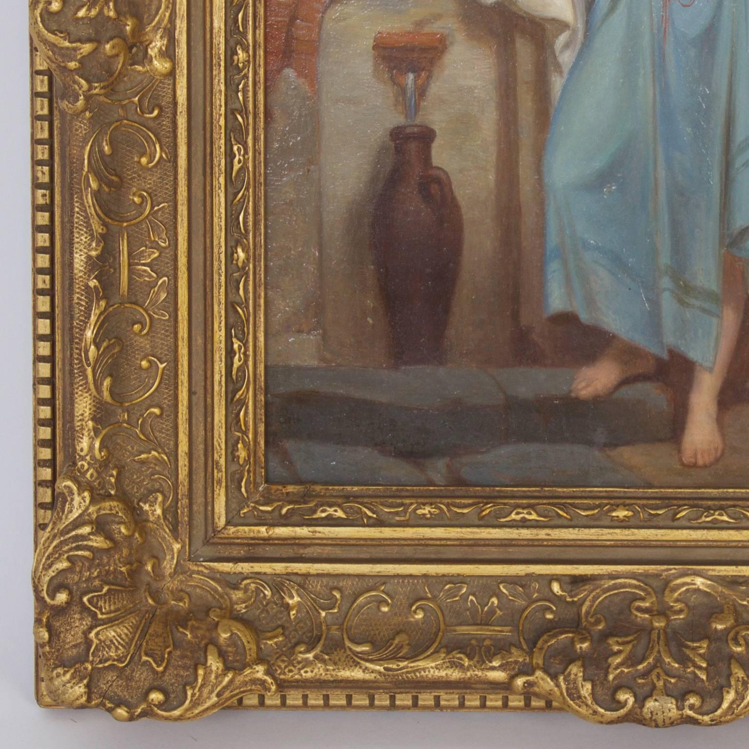 French Illuminating 19th Century Oil on Board Orientalist Painting