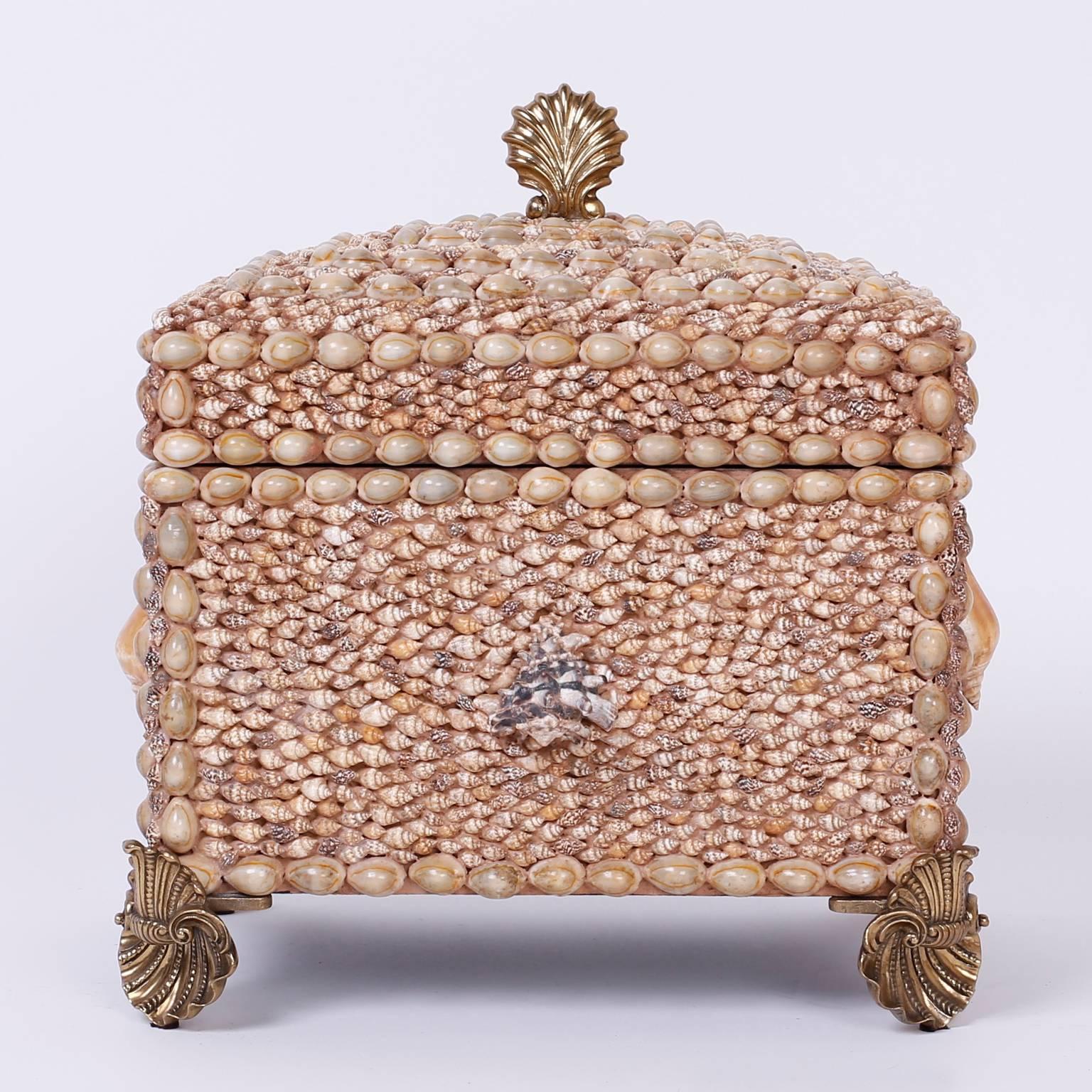 Mid-Century Modern Mid-Century Seashell Encrusted Lidded Box