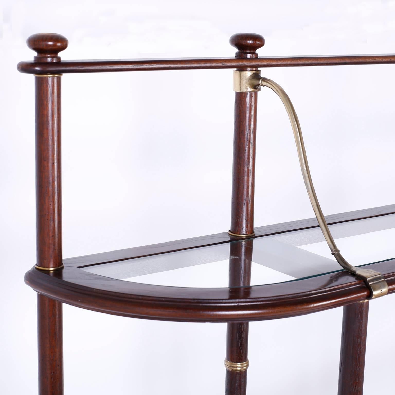 American Regency Style Mahogany Étagère or Shelf with Faux Bamboo Accents