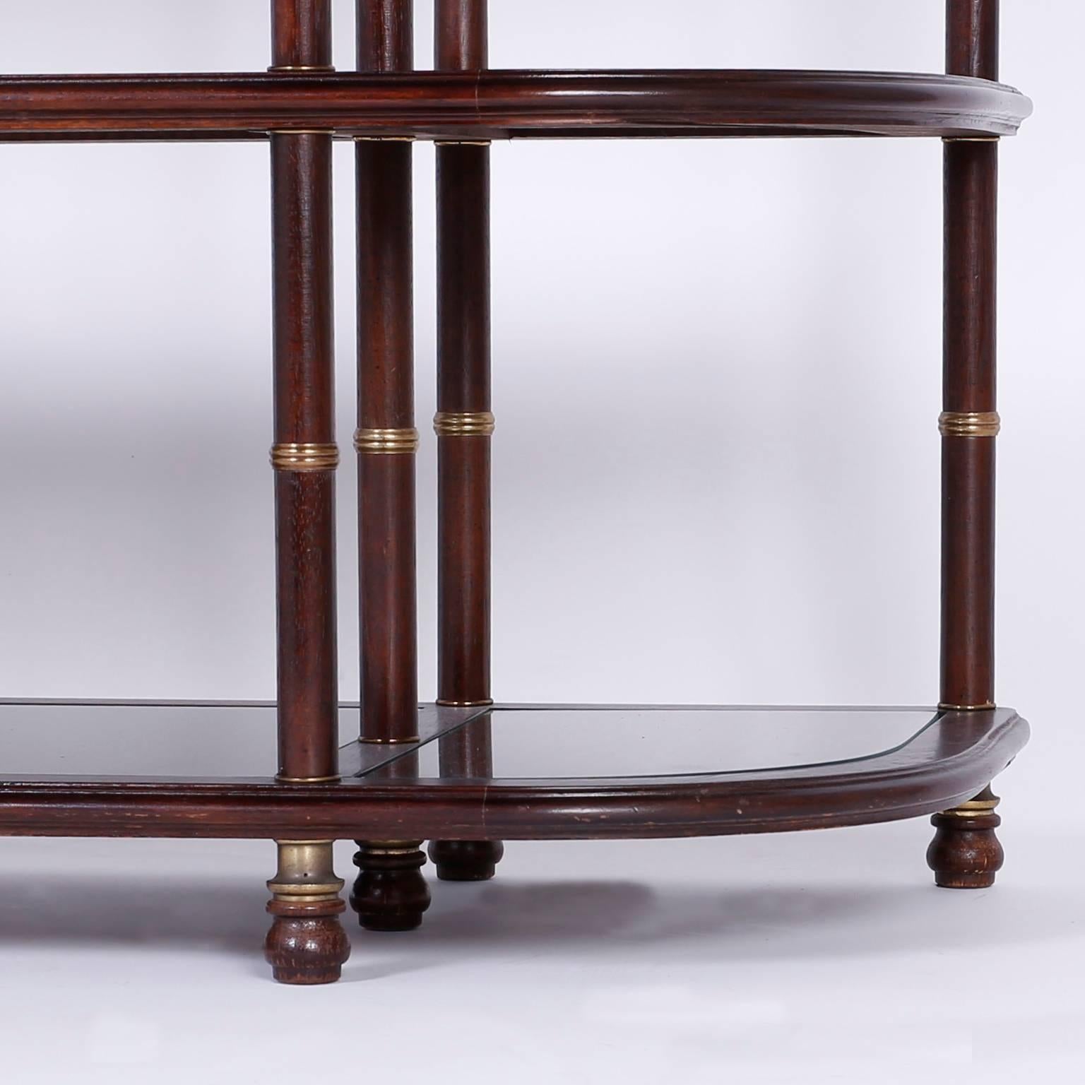 Regency Style Mahogany Étagère or Shelf with Faux Bamboo Accents 3