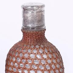 Vintage Set of Drinking Vessels Wrapped in Wicker or Cane