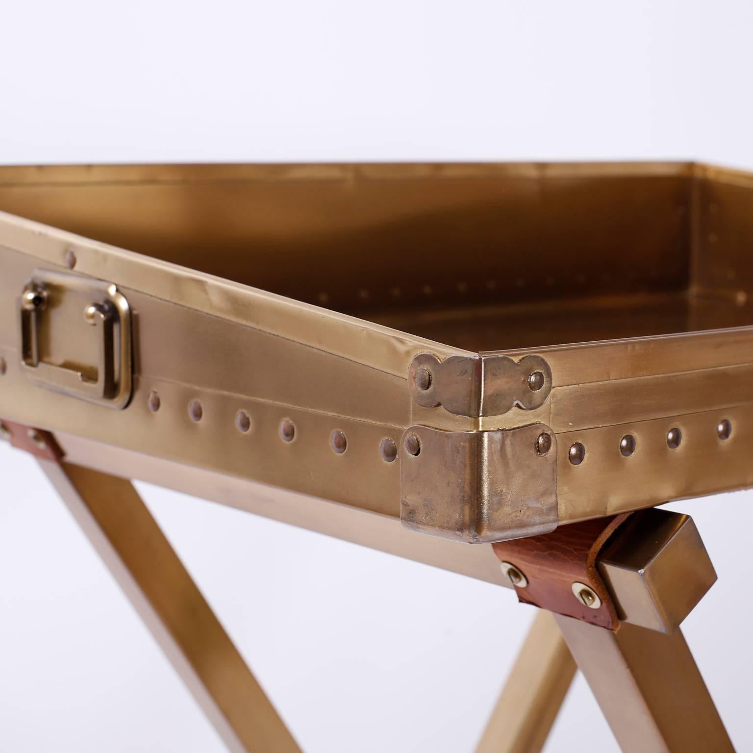 20th Century Campaign Style Foldable Bar or Tray For Sale
