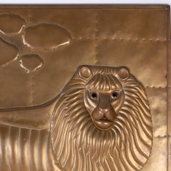 Sergio Bustamante Brass Plaque with Lions