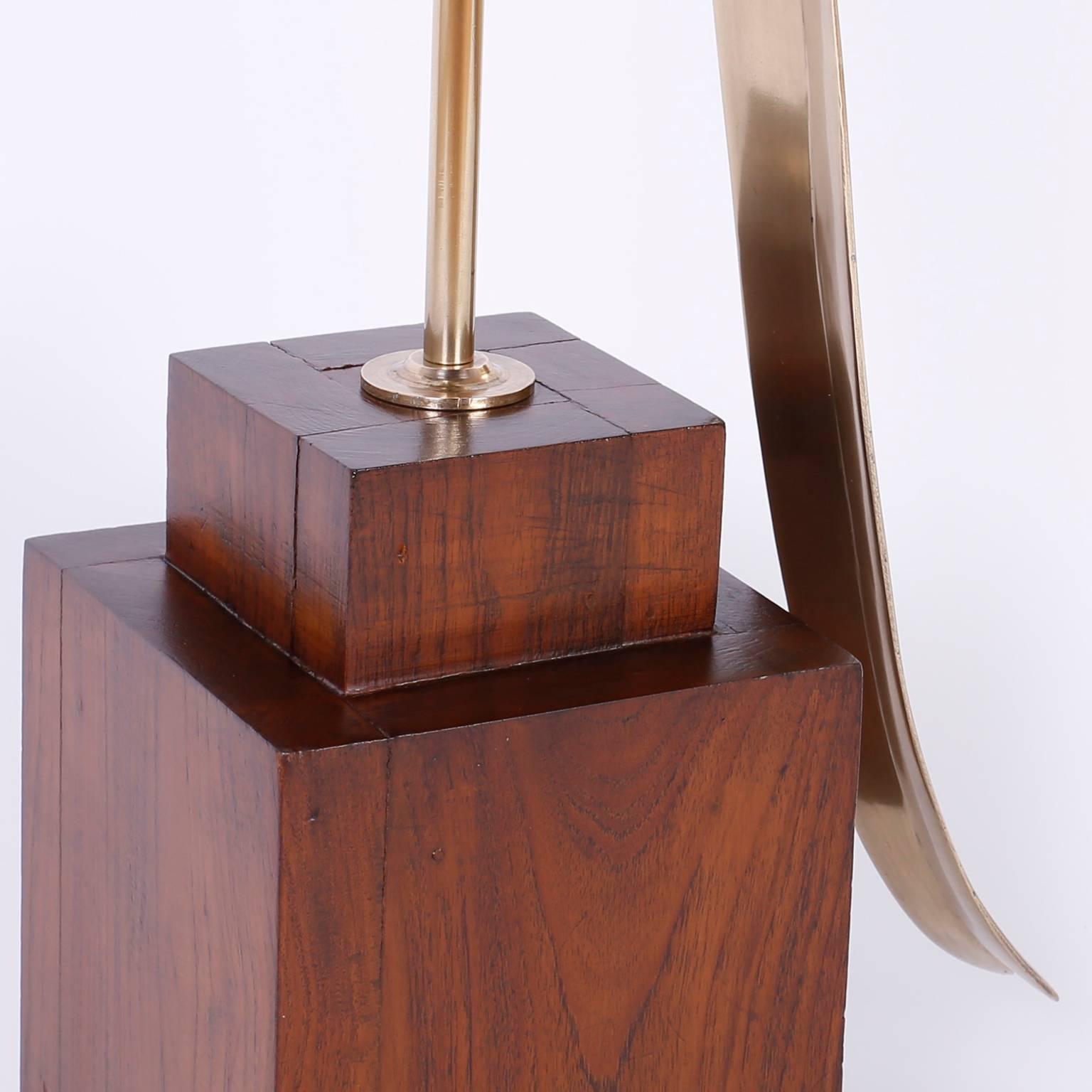 20th Century Art Deco Cast Brass Macaw Bird Sculpture For Sale