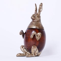 Arthur Court Brass and Wood Rabbit Box