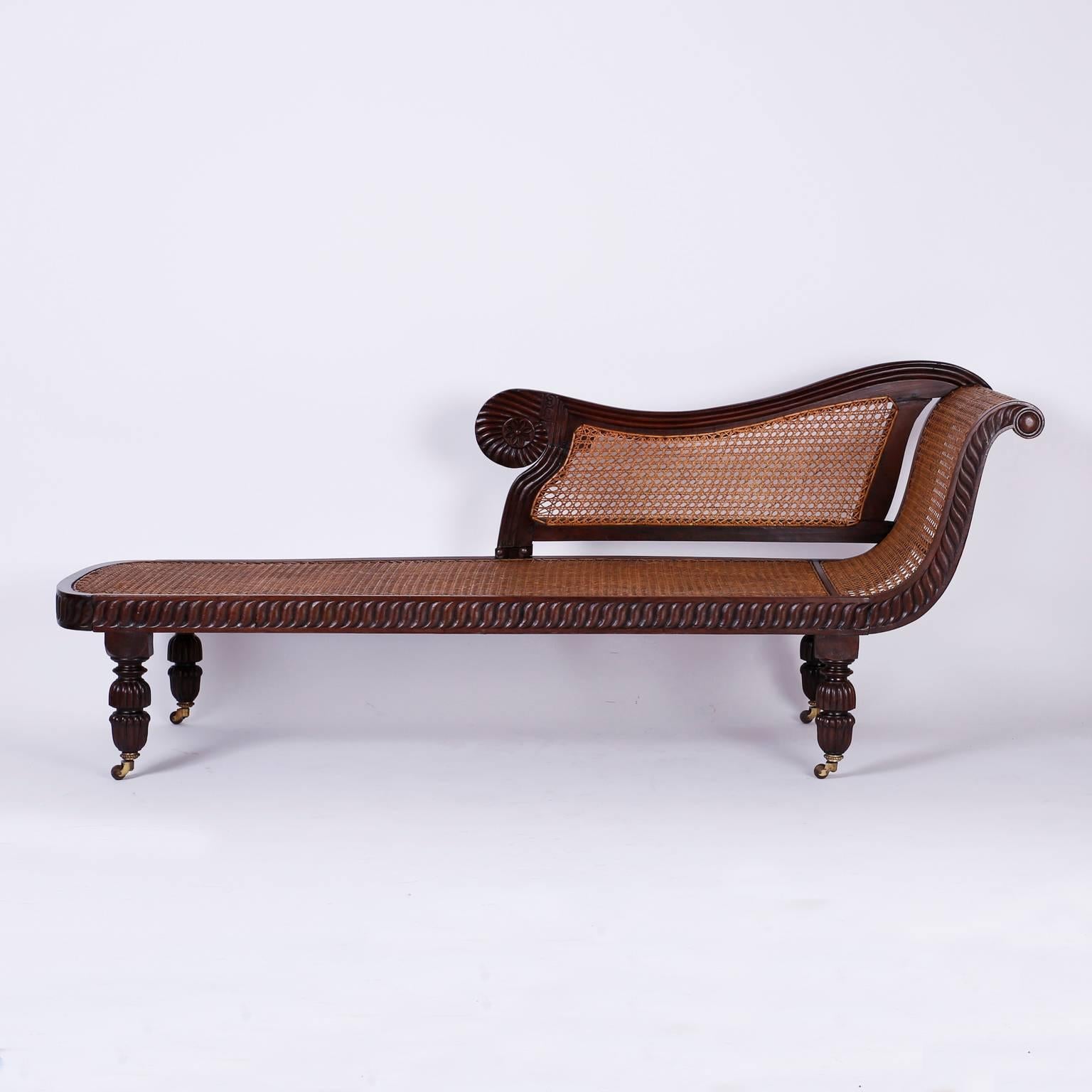 19th Century British Colonial West Indian Mahogany Recaimer or Chaise Longue 2